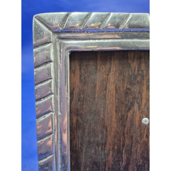 Vtg Arte Giancarlo Honduras Pewter Picture Frame Wood Back 8.5x6" No Glass - Picture 3 of 9